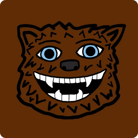 FUZZY brown creature with blue eyes